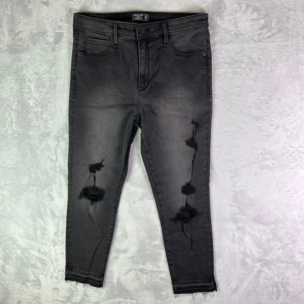 Abercrombie & Fitch Simone High Rise‎ Ankle Jeans Women's 30/10 Black Denim
